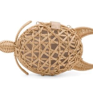 Tommy Bahama Woven Turtle Crossbody in Natural Tan